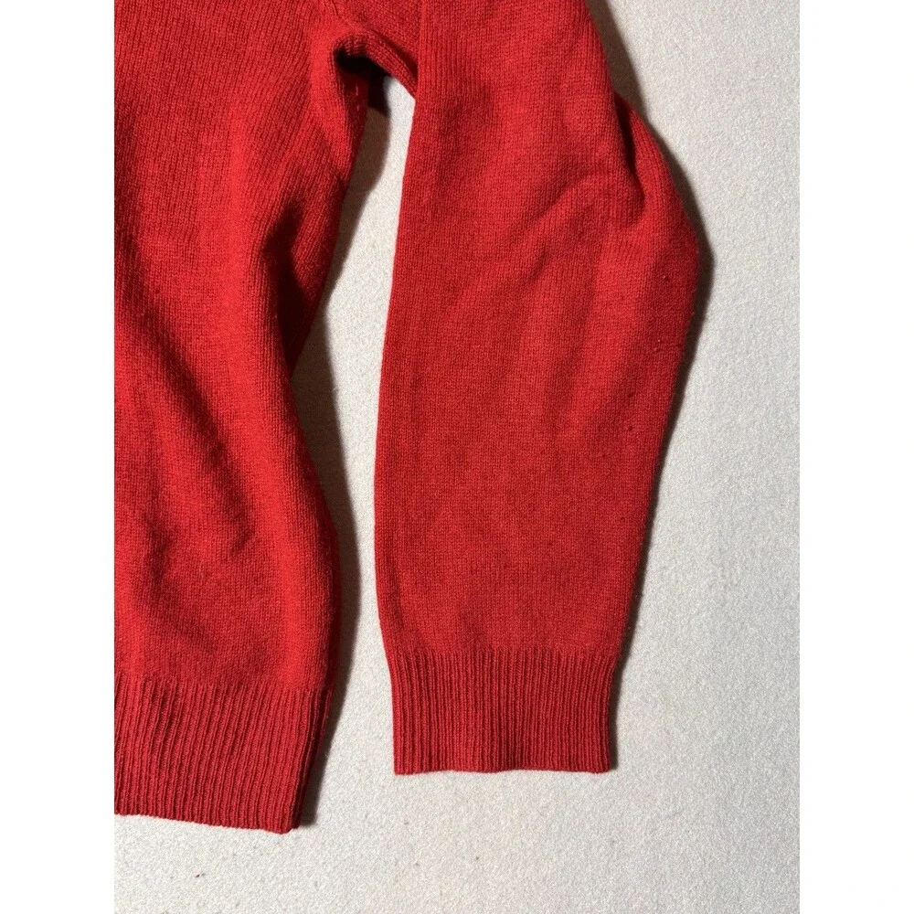 Polo Ralph Lauren Long Sleeve V-Neck 100% Lambs Wool Sweater Mens Size L Red